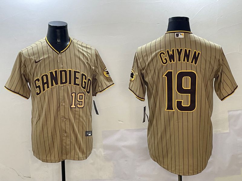 Men San Diego Padres #19 Gwynn Brown Stripe Game 2025 Nike MLB Jersey style 7